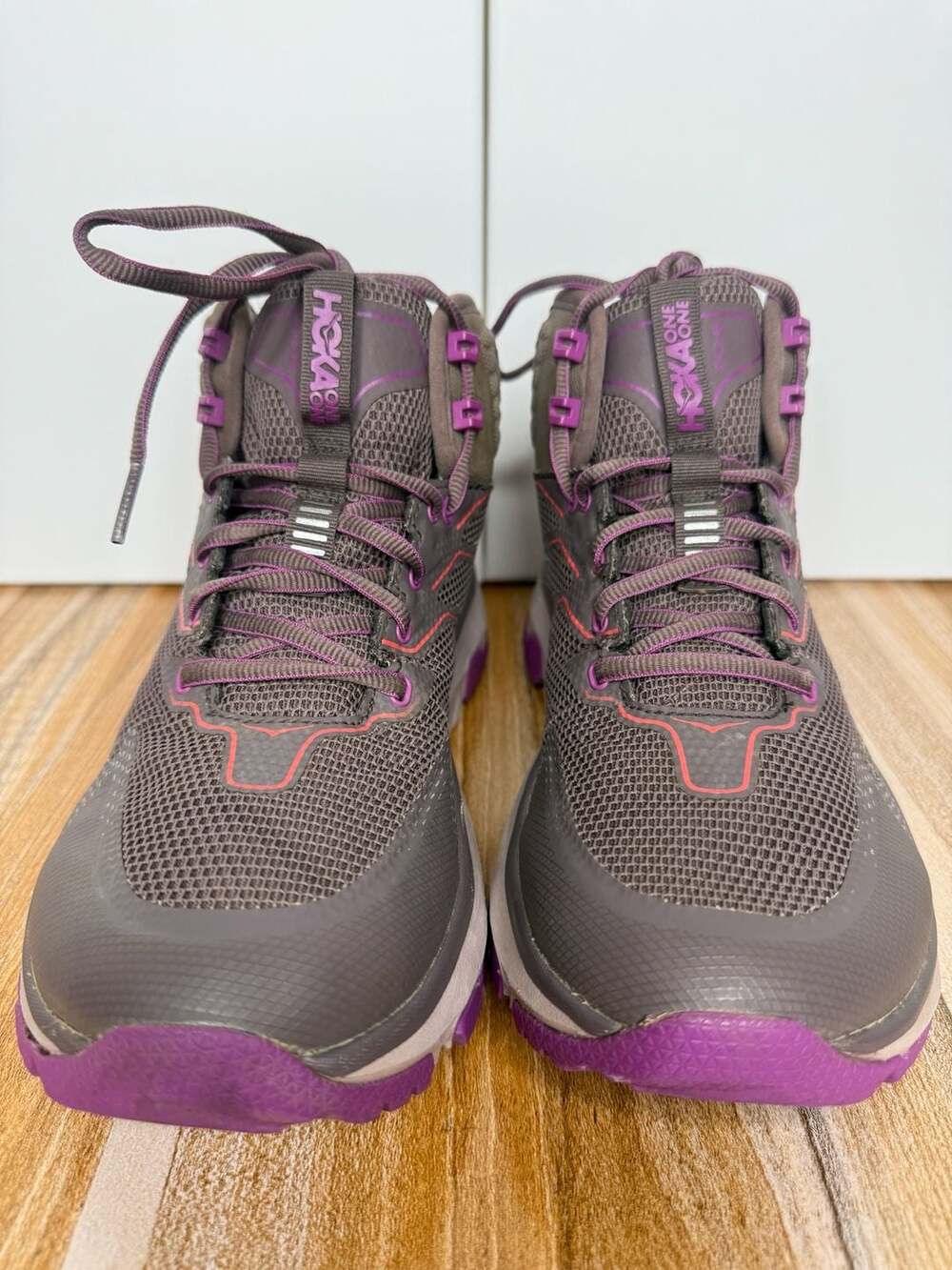 Hoka One One Toa GTX Size 7.5 Gray Purple Hiking Boots